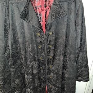 Once Upon a Time Captain Hook Black Trench Coat Women's Plus 6X